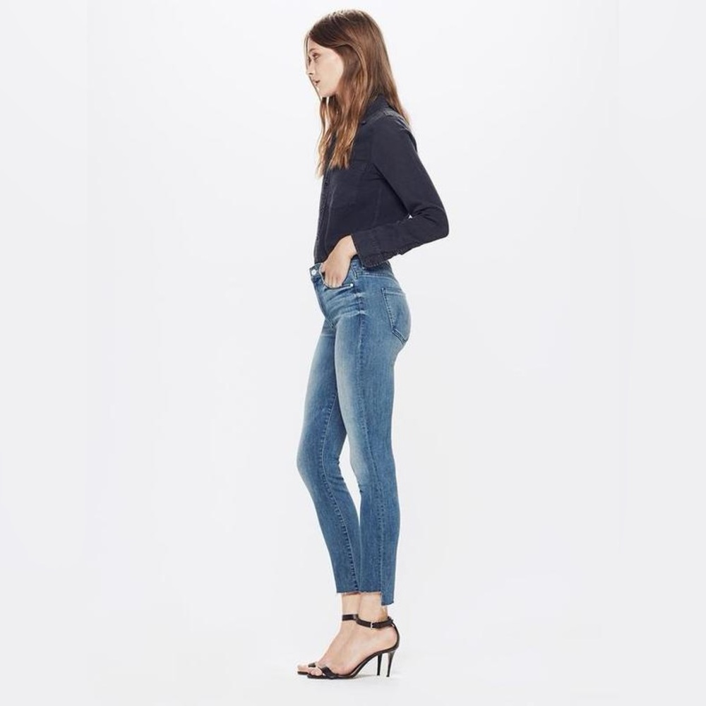 Mother Jeans Stunner Zip Ankle Step Fray Good Girls Do Wash Blue Size 29 - Picture 2 of 14